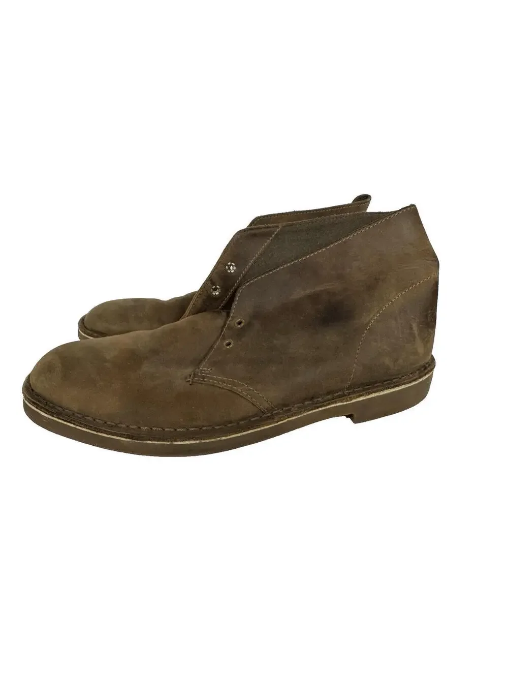 (RC) Clarks Desert Trek Brown Leather Chukka Boots Men 11M Distressed Casual